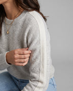 Women's Crew Neck Jumper with Contrast Shoulder Stripe – Orla Jane