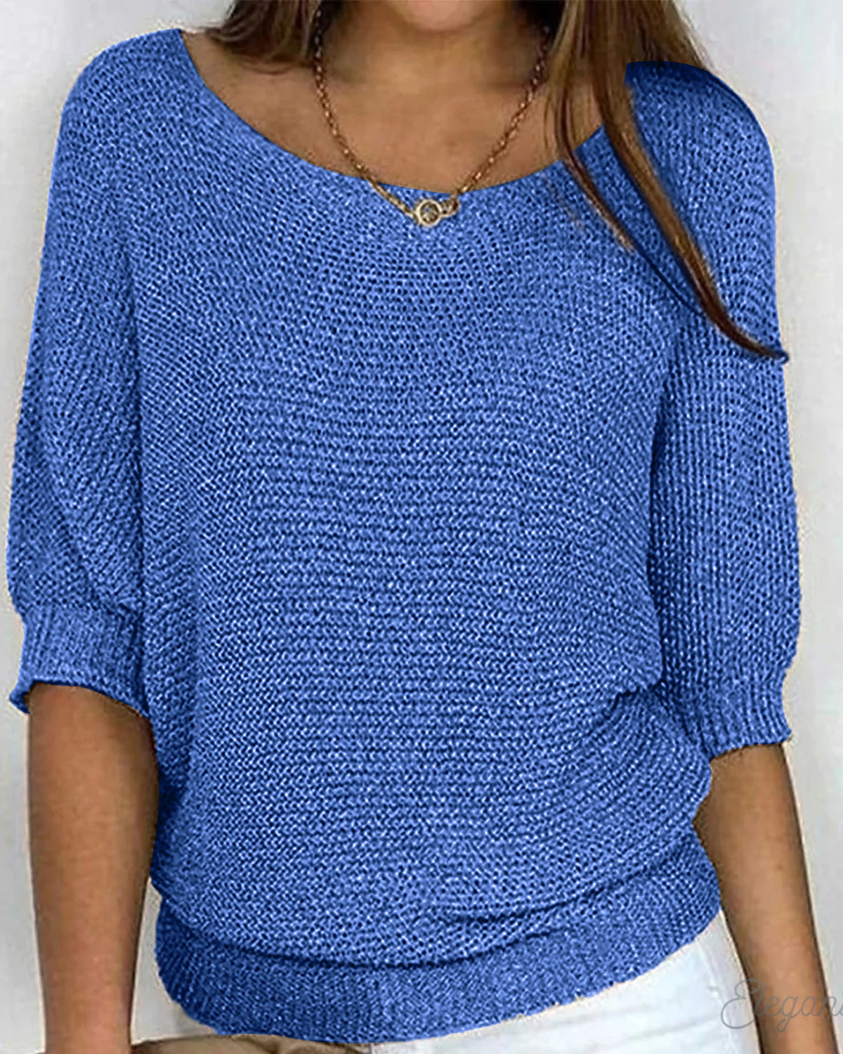 Women's Knit Jumper Off The Shoulder with Round Neck and Batwing Sleeves, Relaxed Fit – Willa Rose