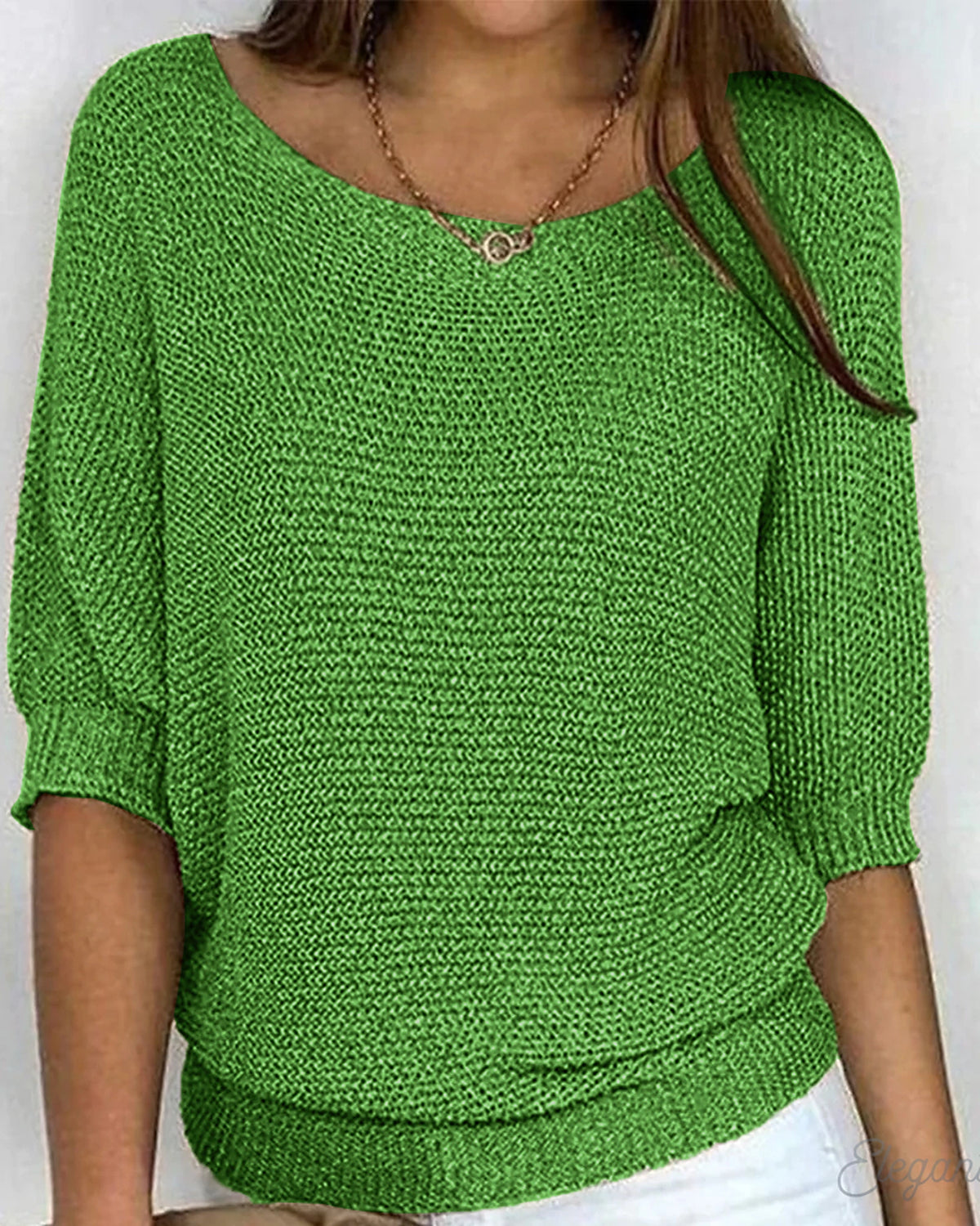 Women's Knit Jumper Off The Shoulder with Round Neck and Batwing Sleeves, Relaxed Fit – Willa Rose