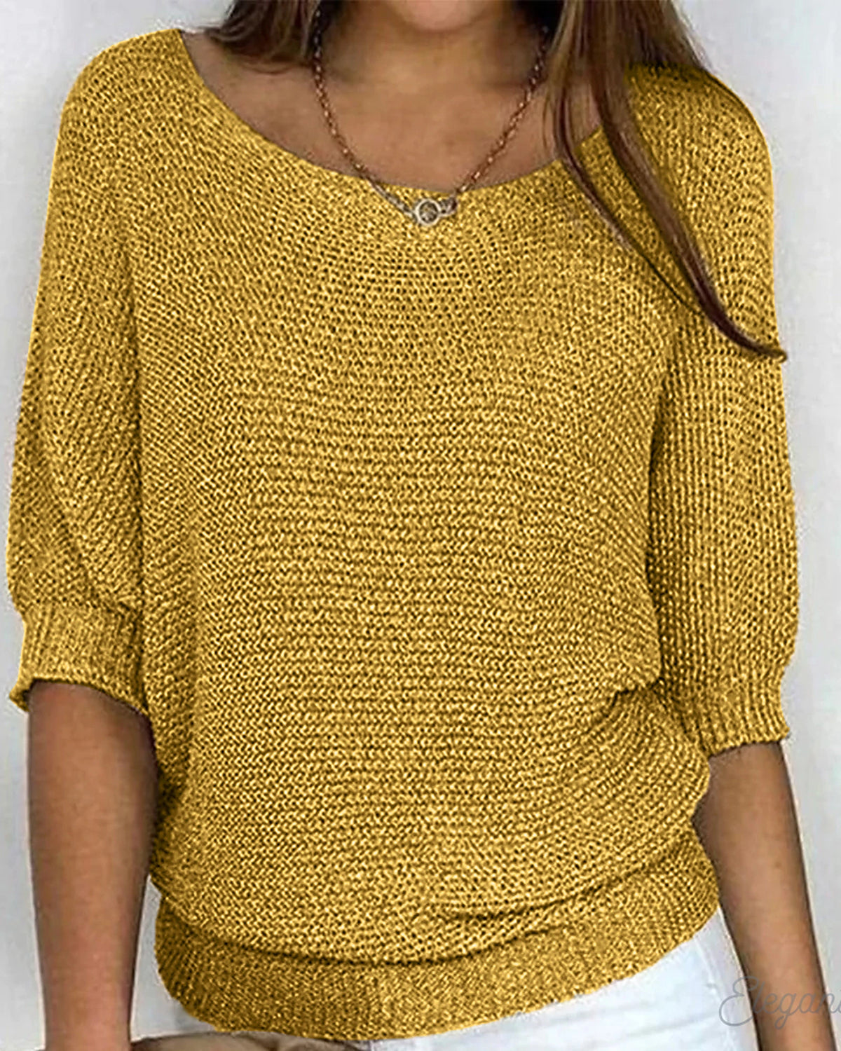 Women's Knit Jumper Off The Shoulder with Round Neck and Batwing Sleeves, Relaxed Fit – Willa Rose
