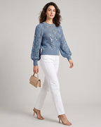 Women's Knit Jumper with Diamond Pattern and Sequin Detail, Relaxed Fit – Orla Belle