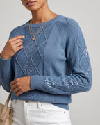 Women's Knit Jumper with Diamond Pattern and Sequin Detail, Relaxed Fit – Orla Belle
