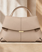 Women's Handbag, Structured Sculpted Top Handle Bag with Foldover Flap – Tessa Jane