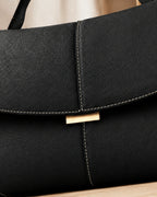 Women's Handbag, Structured Sculpted Top Handle Bag with Foldover Flap – Tessa Jane