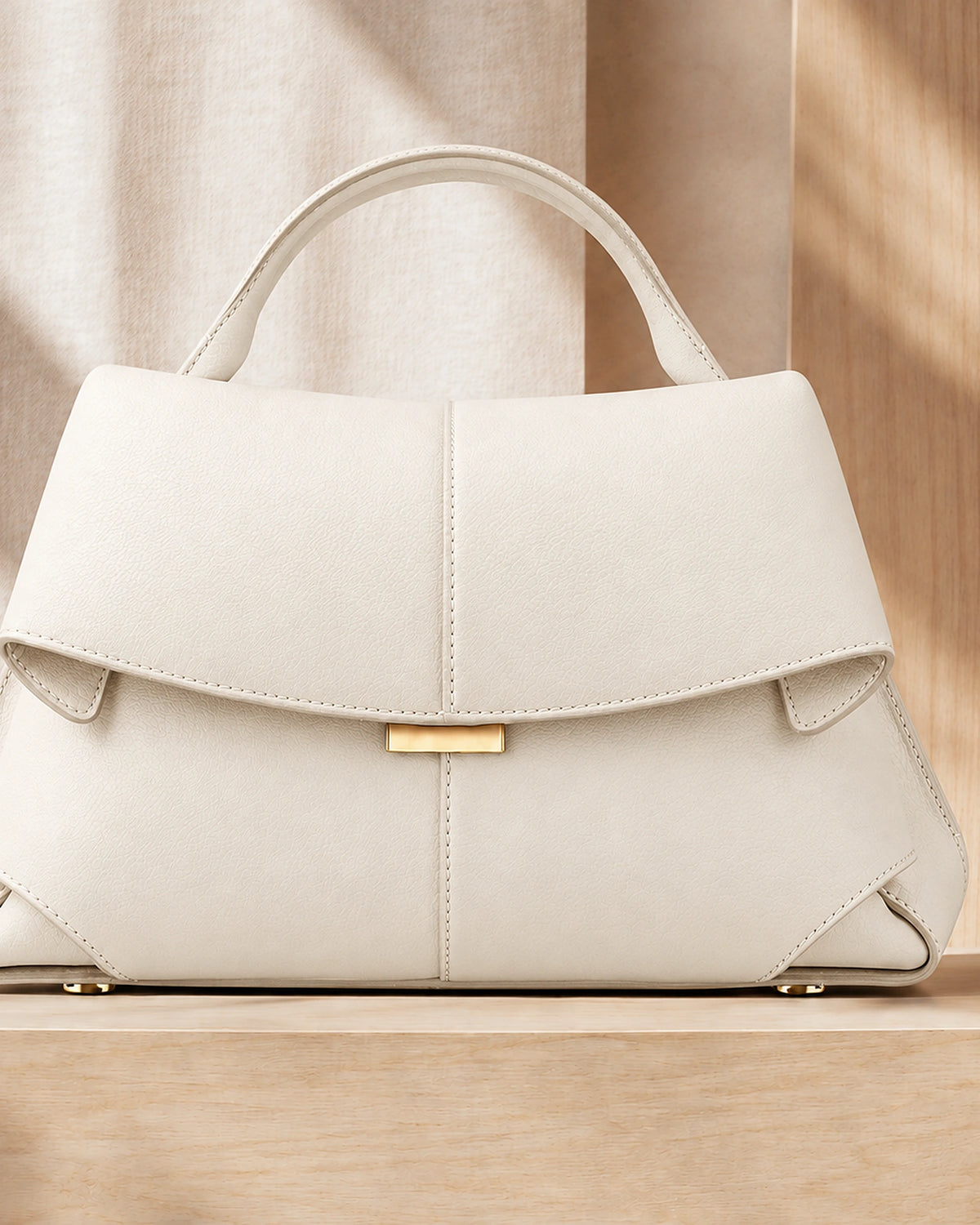 Women's Handbag, Structured Sculpted Top Handle Bag with Foldover Flap – Tessa Jane