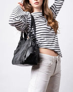 Women's Tote Bag and Shoulder Bag in Slouchy Faux Leather with Twin Zip Pockets – Quinn Lou