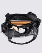 Women's Tote Bag and Shoulder Bag in Slouchy Faux Leather with Twin Zip Pockets – Quinn Lou