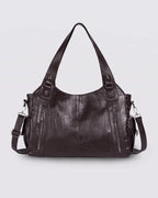 Women's Tote Bag and Shoulder Bag in Slouchy Faux Leather with Twin Zip Pockets – Quinn Lou