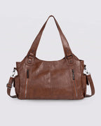 Women's Tote Bag and Shoulder Bag in Slouchy Faux Leather with Twin Zip Pockets – Quinn Lou