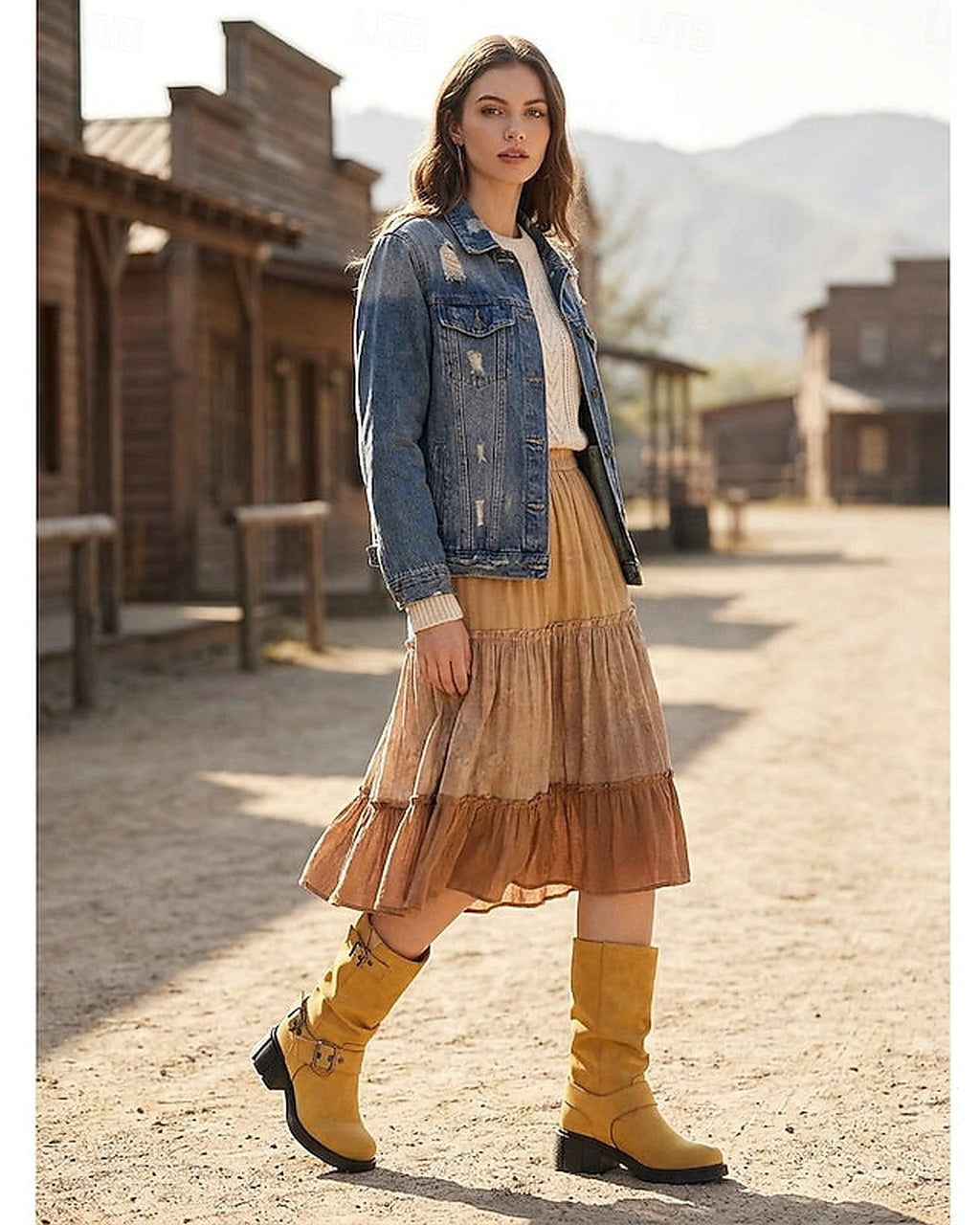 Women's Slouchy Mid-Calf Biker Boots with Buckle Straps – Gwen Jane