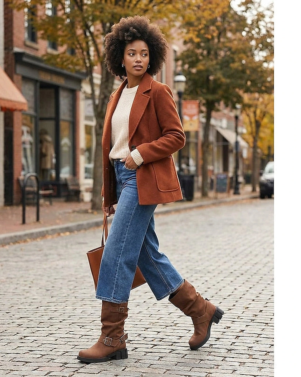 Women's Slouchy Mid-Calf Biker Boots with Buckle Straps – Gwen Jane