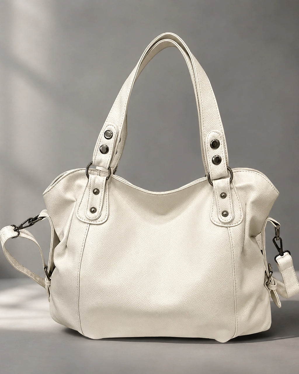 Women's Hobo Bag with Rivet Trim and Detachable Crossbody Strap, Slouchy Shoulder Bag – Sadie Rose