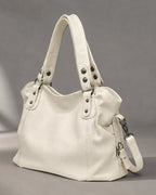 Women's Hobo Bag with Rivet Trim and Detachable Crossbody Strap, Slouchy Shoulder Bag – Sadie Rose