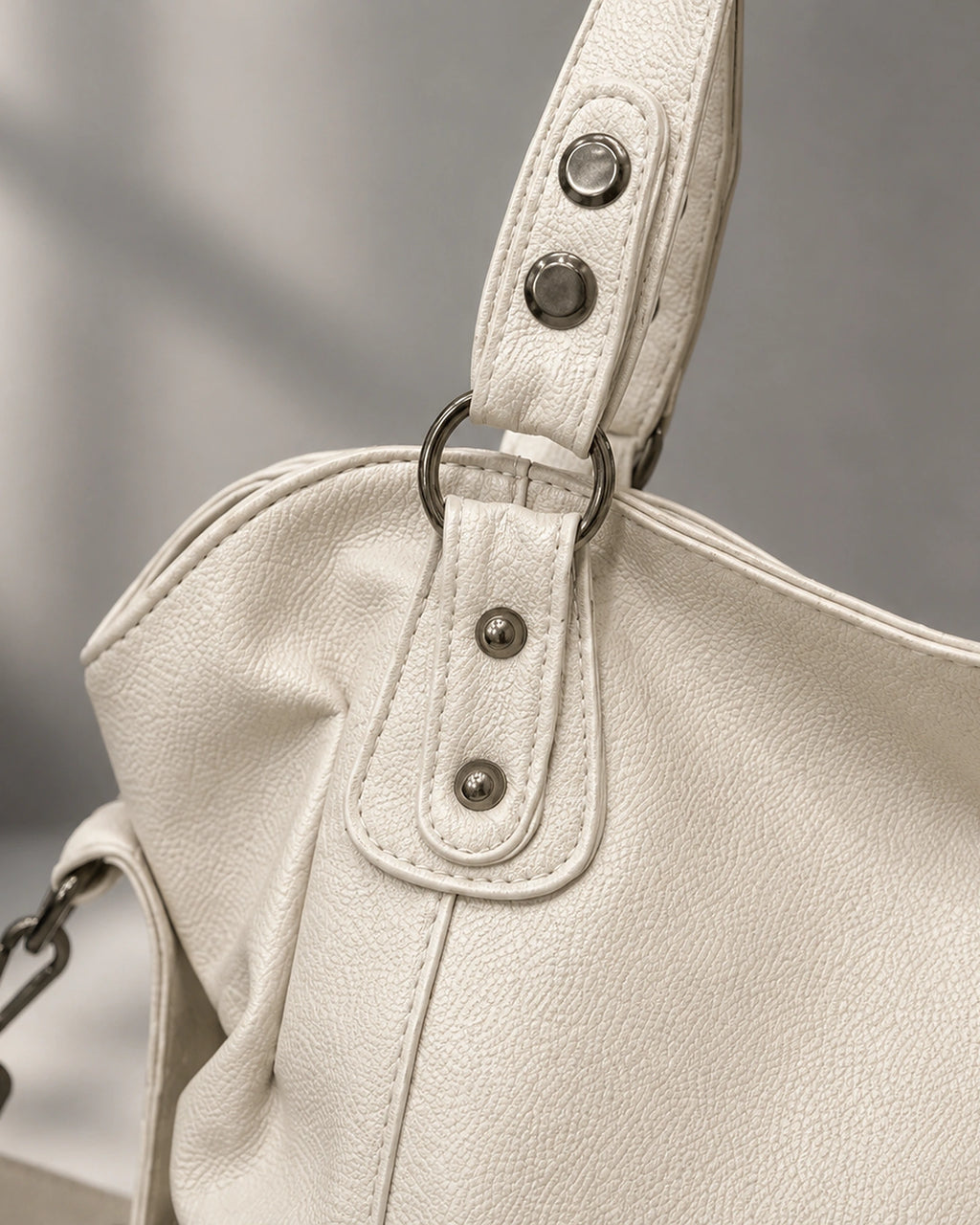 Women's Hobo Bag with Rivet Trim and Detachable Crossbody Strap, Slouchy Shoulder Bag – Sadie Rose