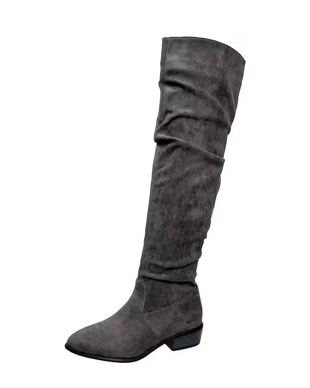 Women's Slouchy Suede Knee High Boots with Block Heel – Frankie Lou