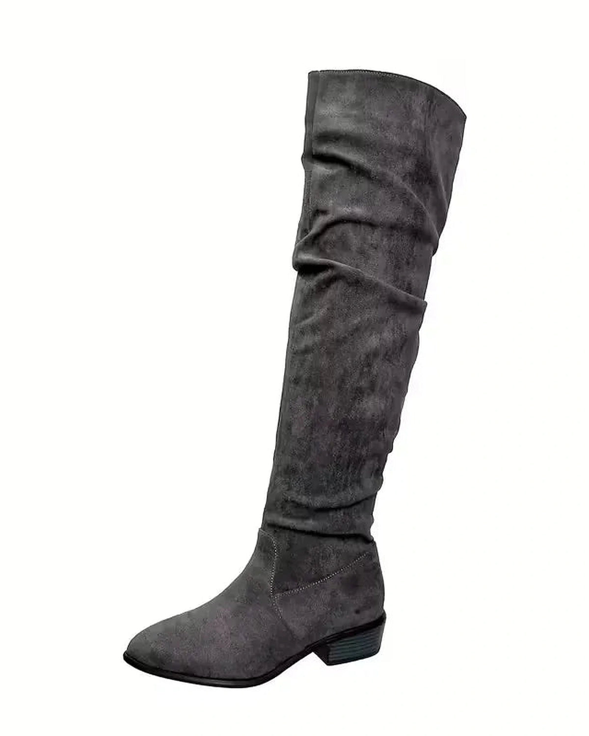 Women's Slouchy Suede Knee High Boots with Block Heel – Frankie Lou