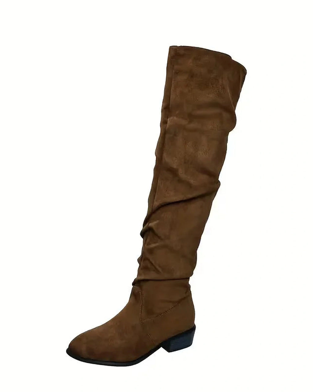 Women's Slouchy Suede Knee High Boots with Block Heel – Frankie Lou