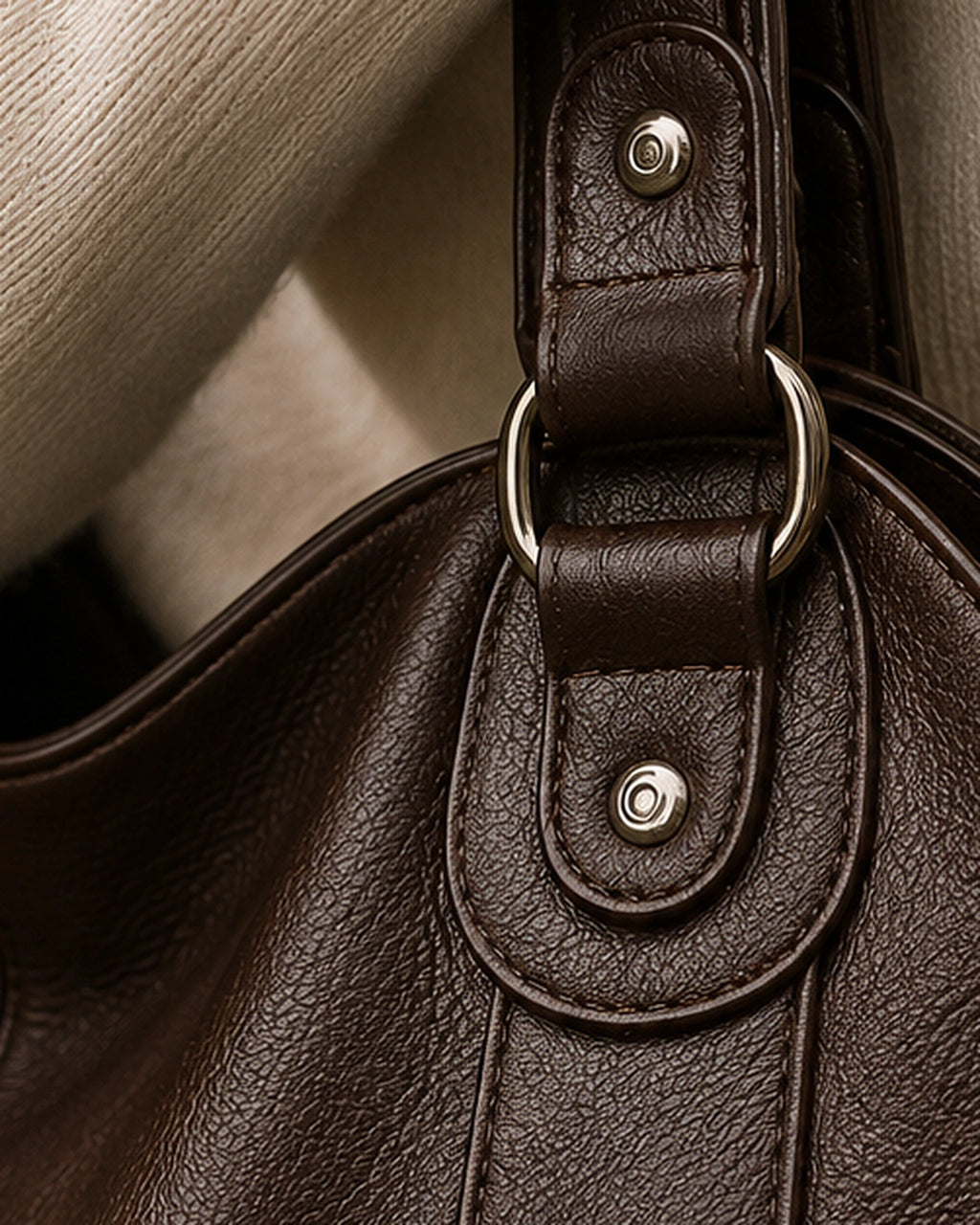Women's Slouchy Tote Bag with Zipper and Detachable Strap, Faux Leather – Sadie Mae