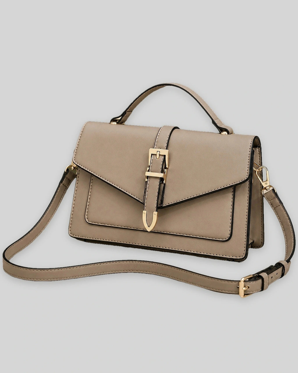 Women's Structured Crossbody Bag with Buckle Flap and Top Handle, Satchel Bag – Sadie Belle
