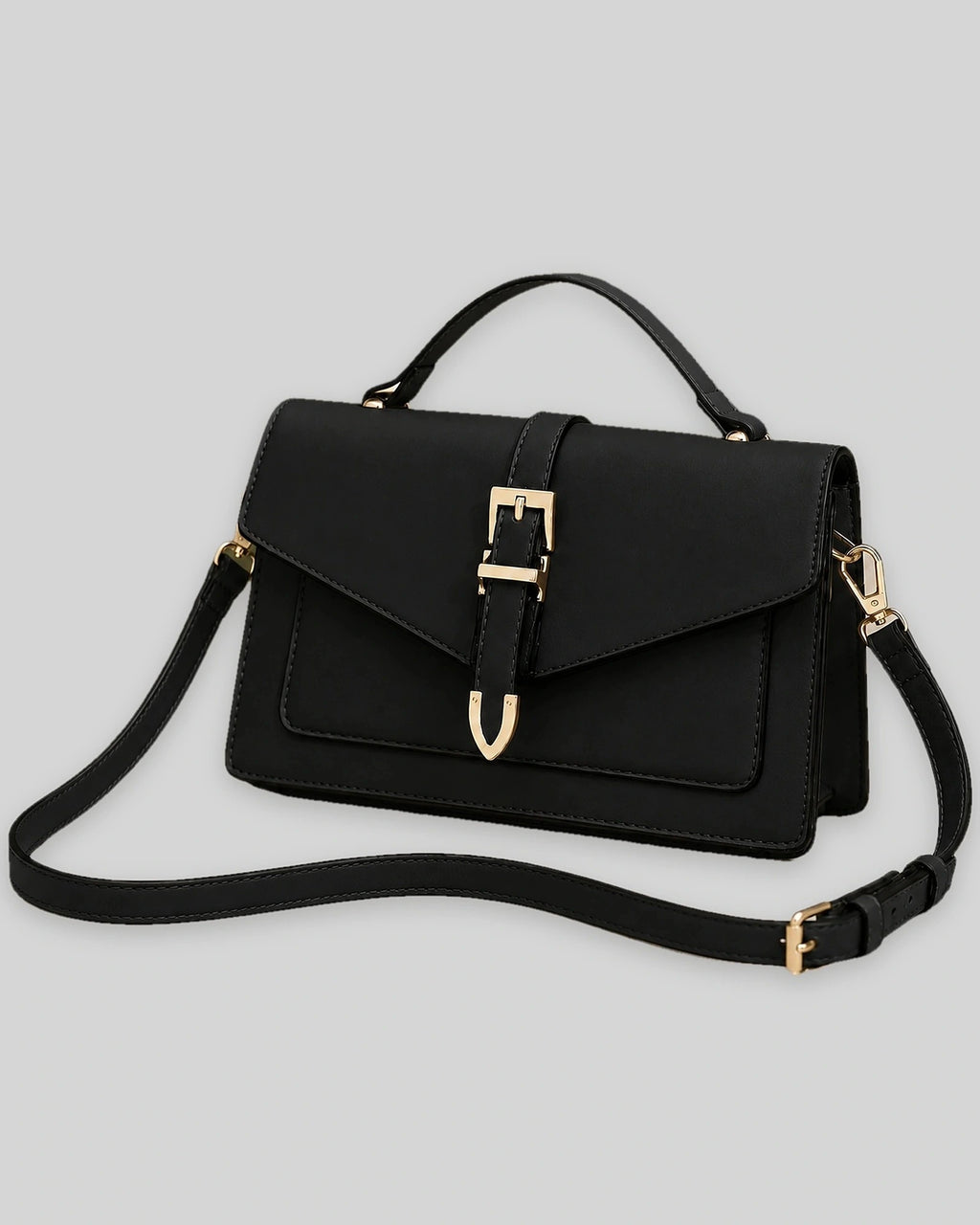 Women's Structured Crossbody Bag with Buckle Flap and Top Handle, Satchel Bag – Sadie Belle