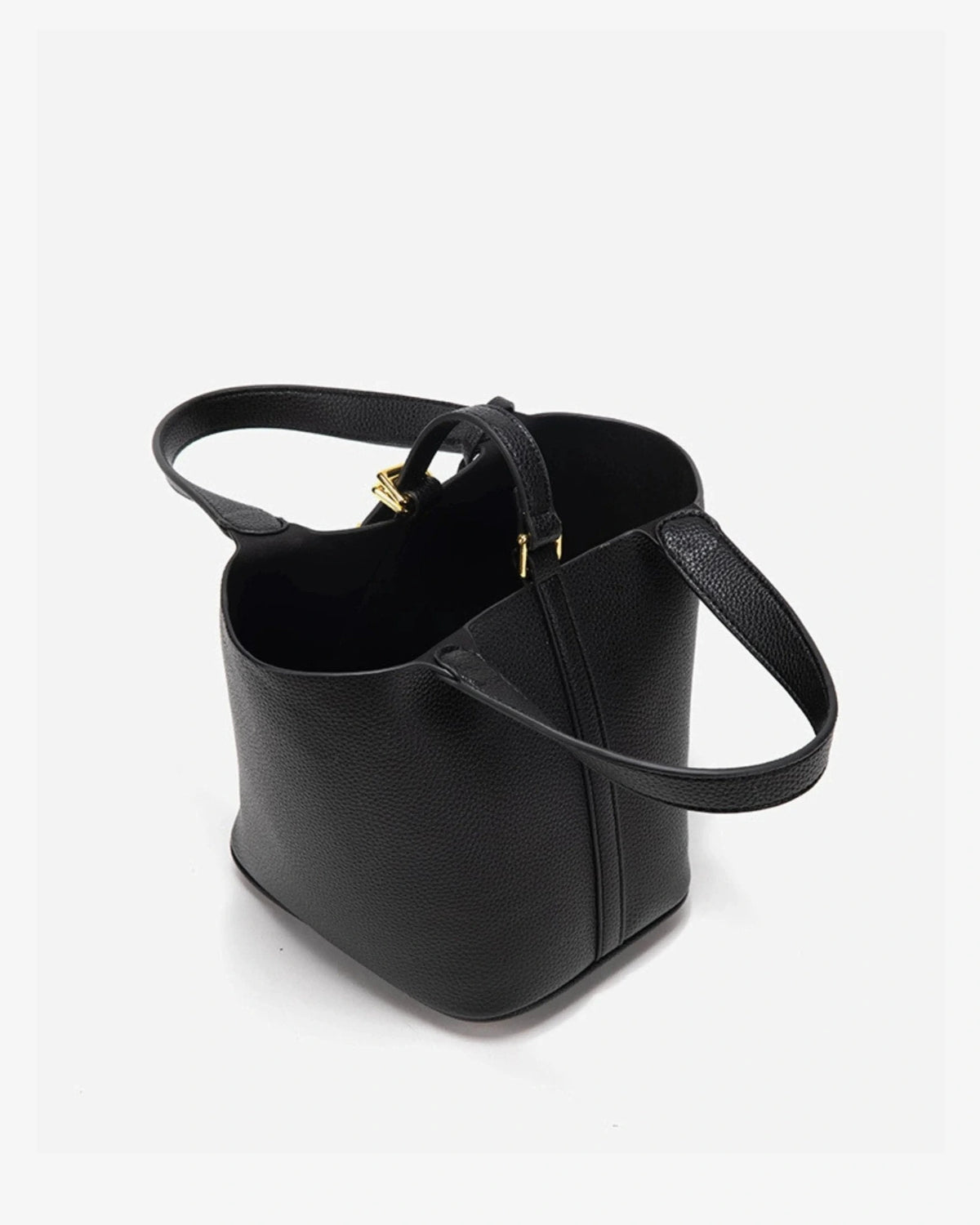 Women's Bucket Bag with Padlock Detail and Top Handles, Textured Leather-Look Shoulder Bag – Tessa Belle