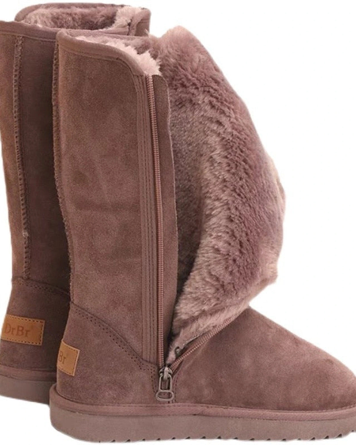 Women's Suede Mid-Calf Winter Boots with Faux Fur Lining – Ella Mae