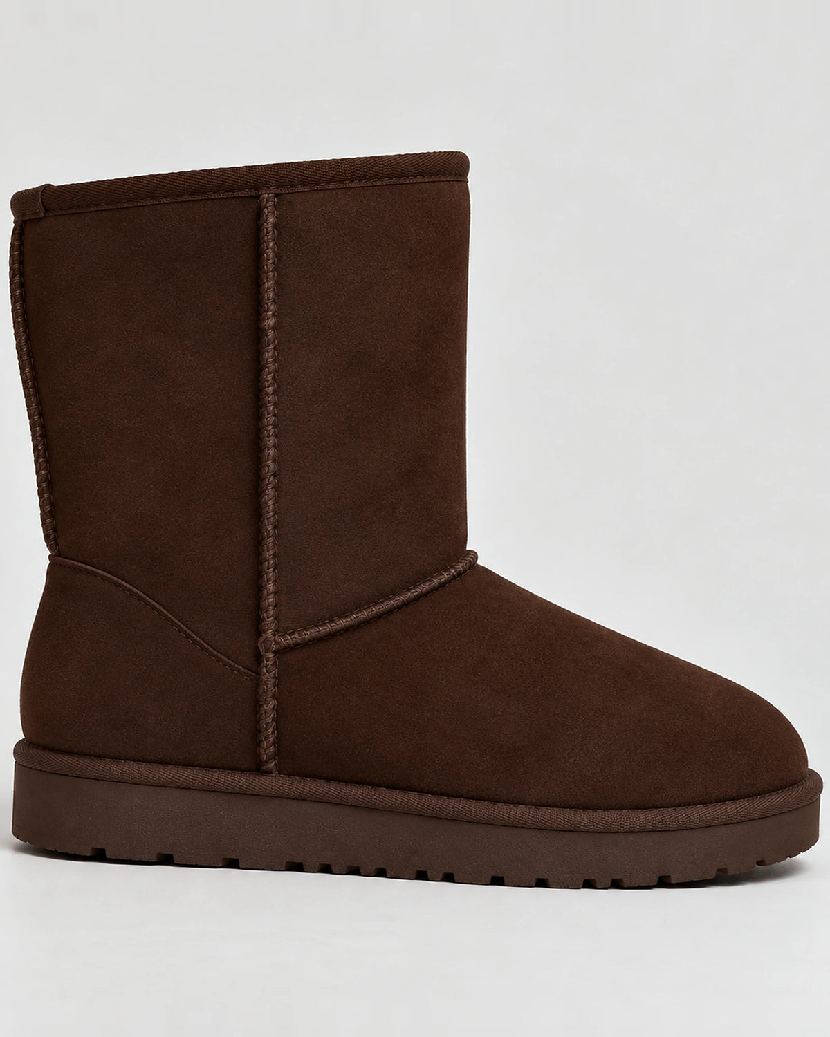 Women's Winter Boots in Suede-Look Mid-Calf Style with Stitched Seam Detail – Ursula