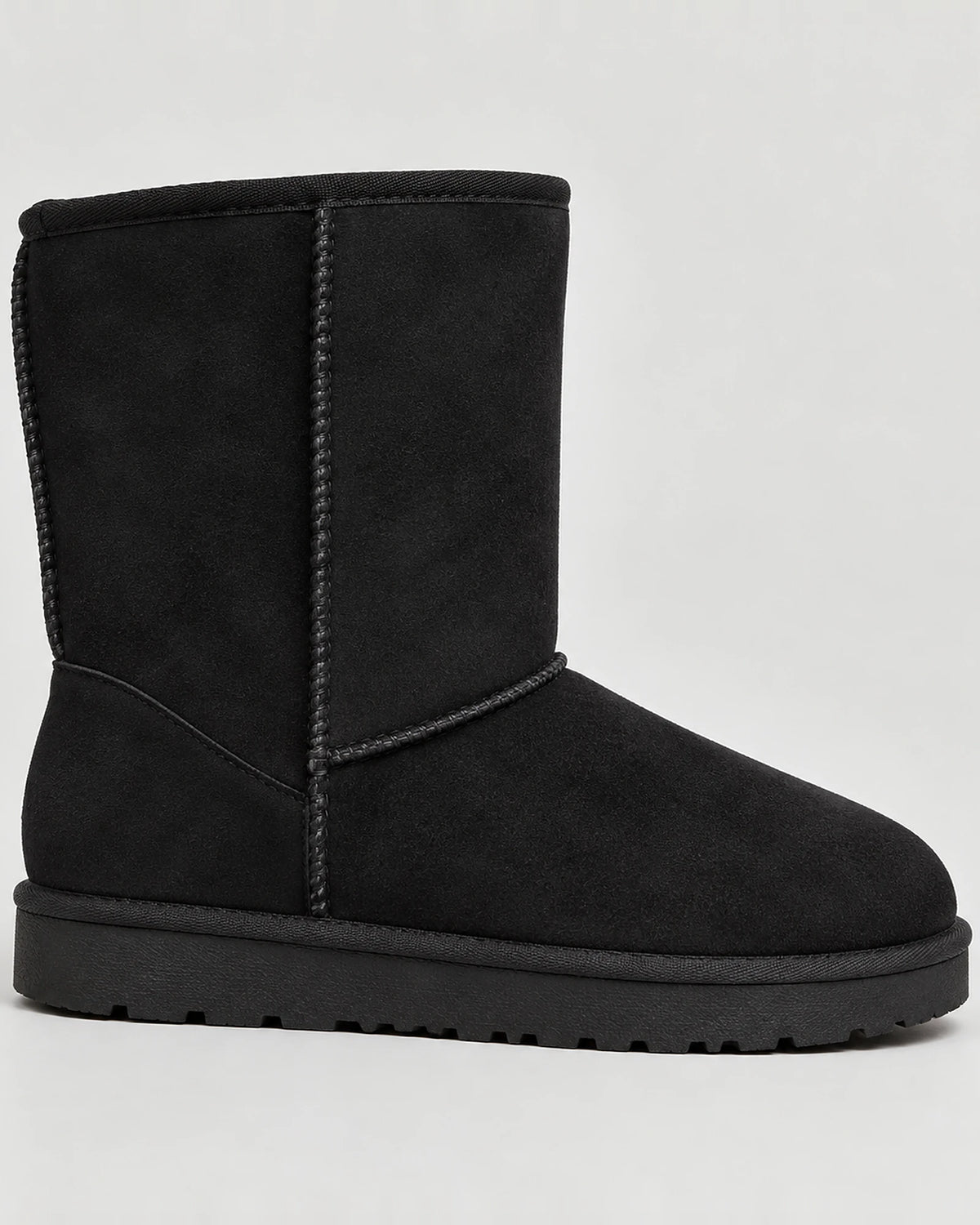 Women's Winter Boots in Suede-Look Mid-Calf Style with Stitched Seam Detail – Ursula