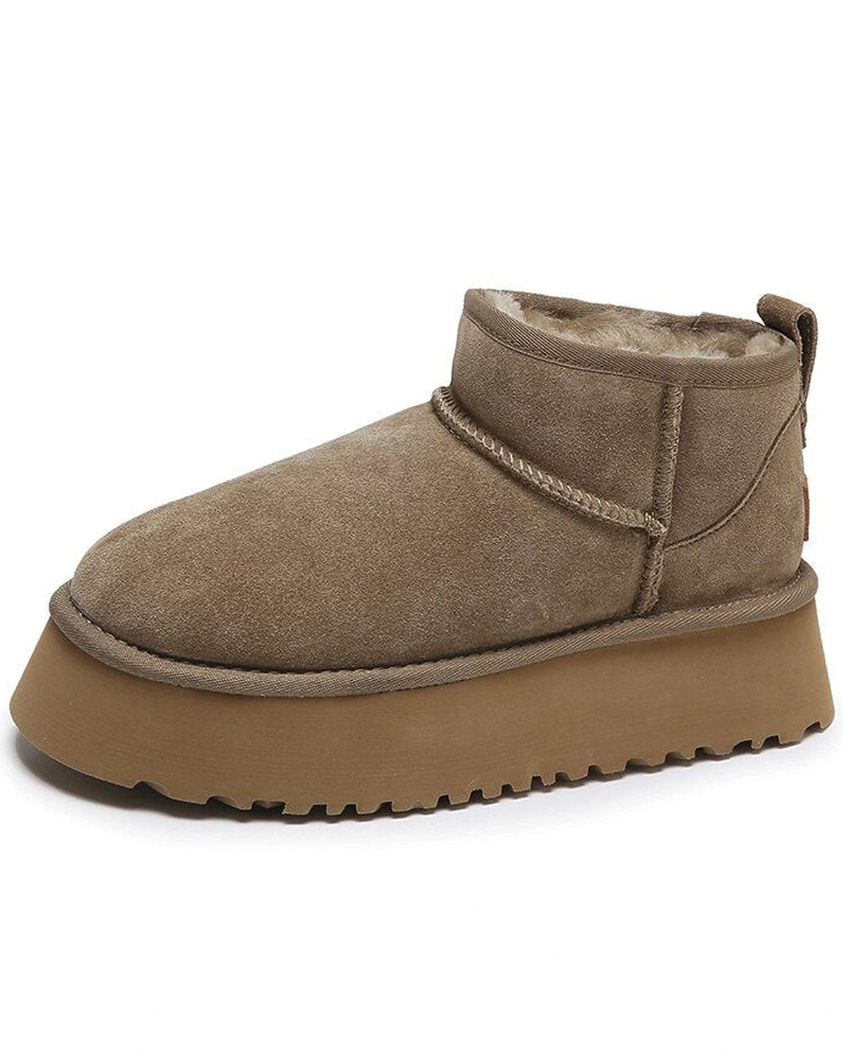 Women's Suede Platform Ankle Boots with Fur Lined Collar – Jessa Belle