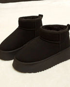 Women's Suede Platform Ankle Boots with Fur Lined Collar – Jessa Belle