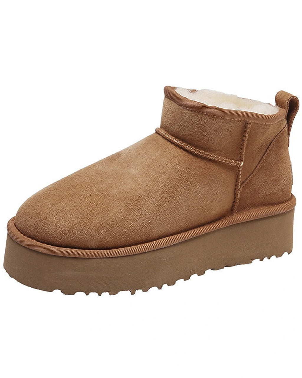 Women's Suede Platform Ankle Boots with Fur Lined Collar – Jessa Belle