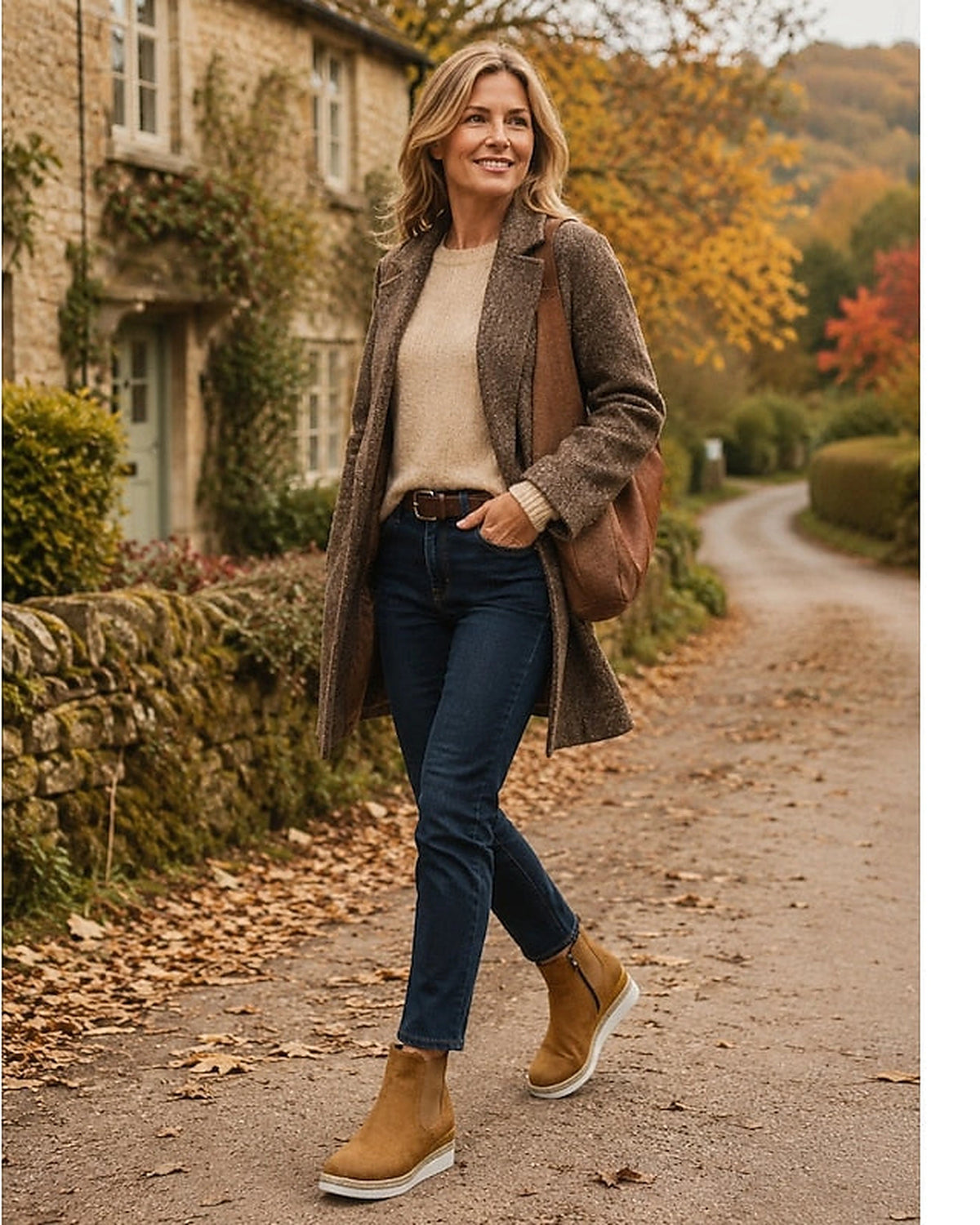 Women's Suede Platform Chelsea Wedge Boots with Woven Sole Trim – Gwen Mae