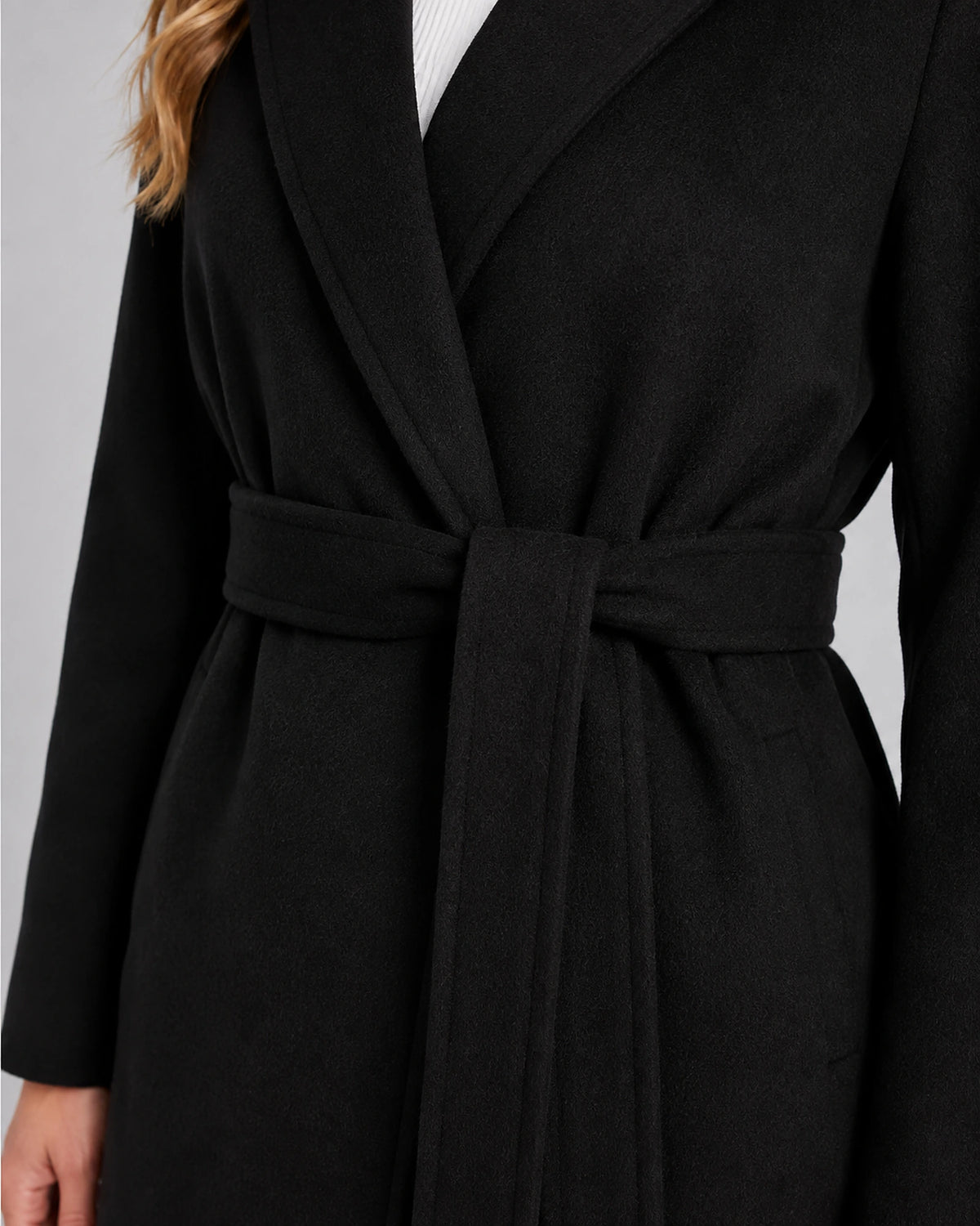 Women's Coat Tailored Notch Lapel Belted Wrap Coat with Tie Waist, Autumn Winter Coats for Women – Mabel Rose