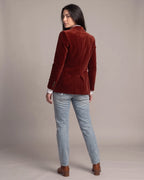 Women's Velvet Blazer with Peak Lapel and Flap Pockets, Single-Breasted – Lulu