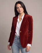 Women's Velvet Blazer with Peak Lapel and Flap Pockets, Single-Breasted – Lulu