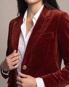 Women's Velvet Blazer with Peak Lapel and Flap Pockets, Single-Breasted – Lulu