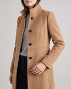 Women's Coat in a Tailored Straight Cut with Button Front and Welt Pockets for Winter – Gemma Jane