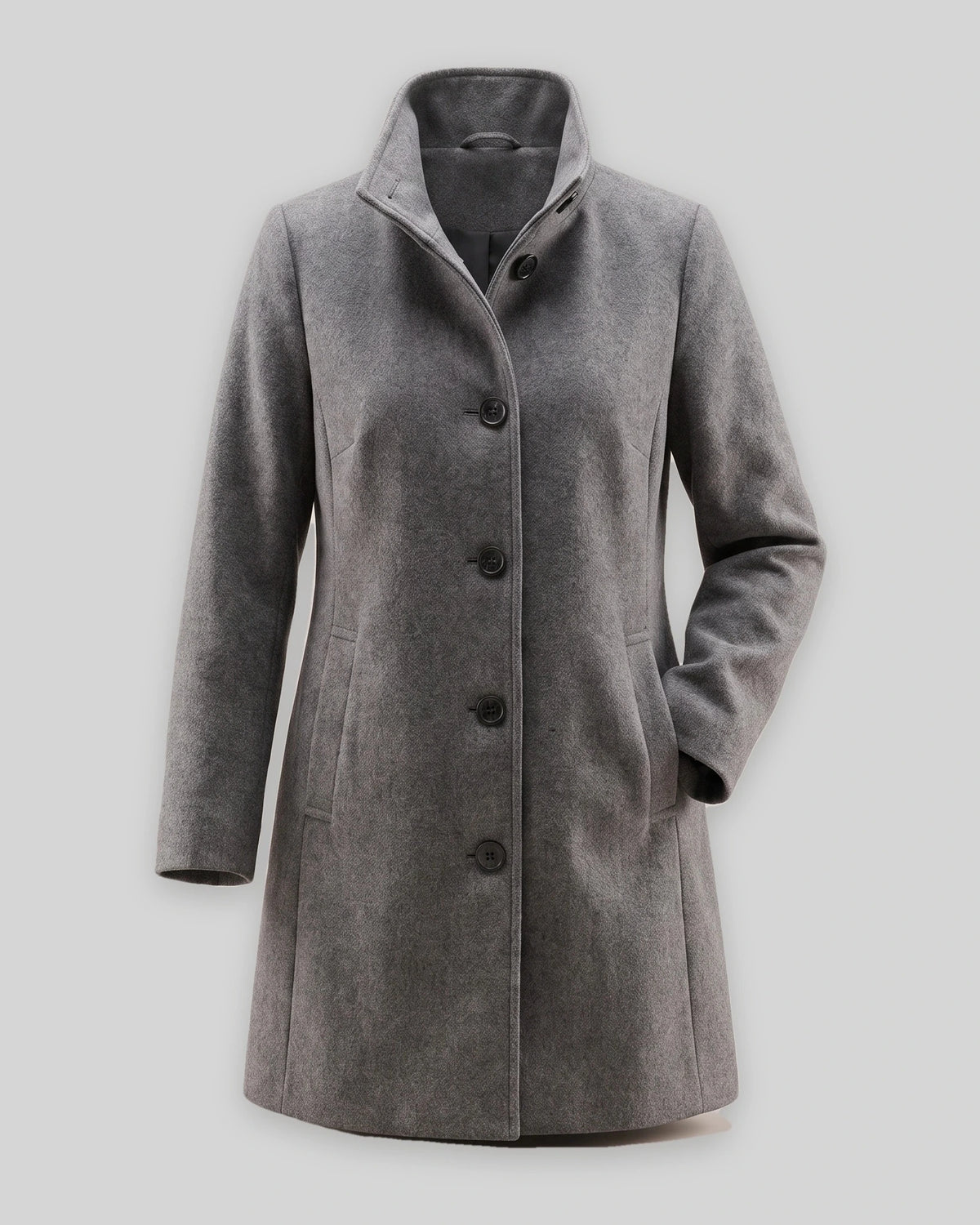 Women's Coat in a Tailored Straight Cut with Button Front and Welt Pockets for Winter – Gemma Jane