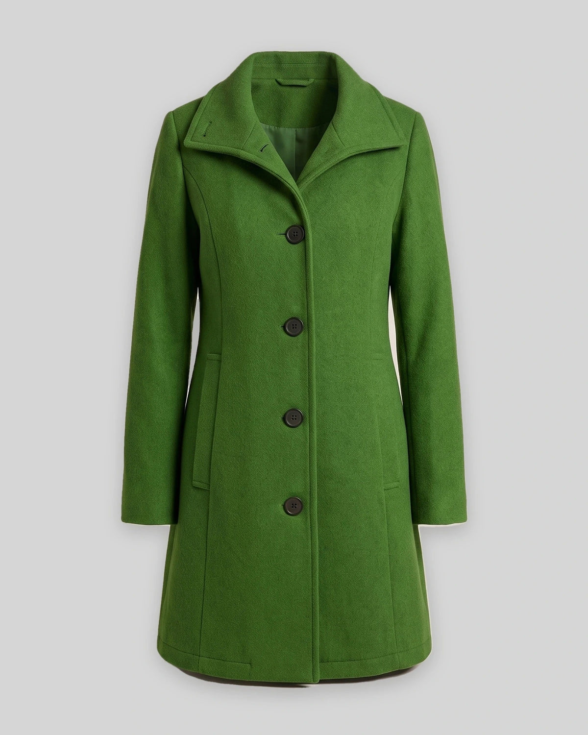 Women's Coat in a Tailored Straight Cut with Button Front and Welt Pockets for Winter – Gemma Jane