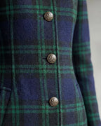 Women's Coat for Women, Tartan Longline Coat with Stand Collar, Black Watch Tartan Coat – Mabel Mae