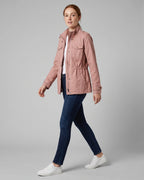 Women's Utility Jacket with Cinched Waist and Flap Pockets, Adjustable Drawstring Waist – Gemma Belle