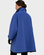 Women's Wide Lapel Coat with Contrast Trim and Button Front – Greta Mae