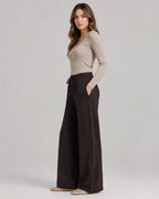 Women's Wide Leg Knitted Trousers with Drawstring Waist – Vesper Mae