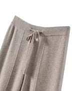 Women's Wide Leg Knitted Trousers with Drawstring Waist – Vesper Mae