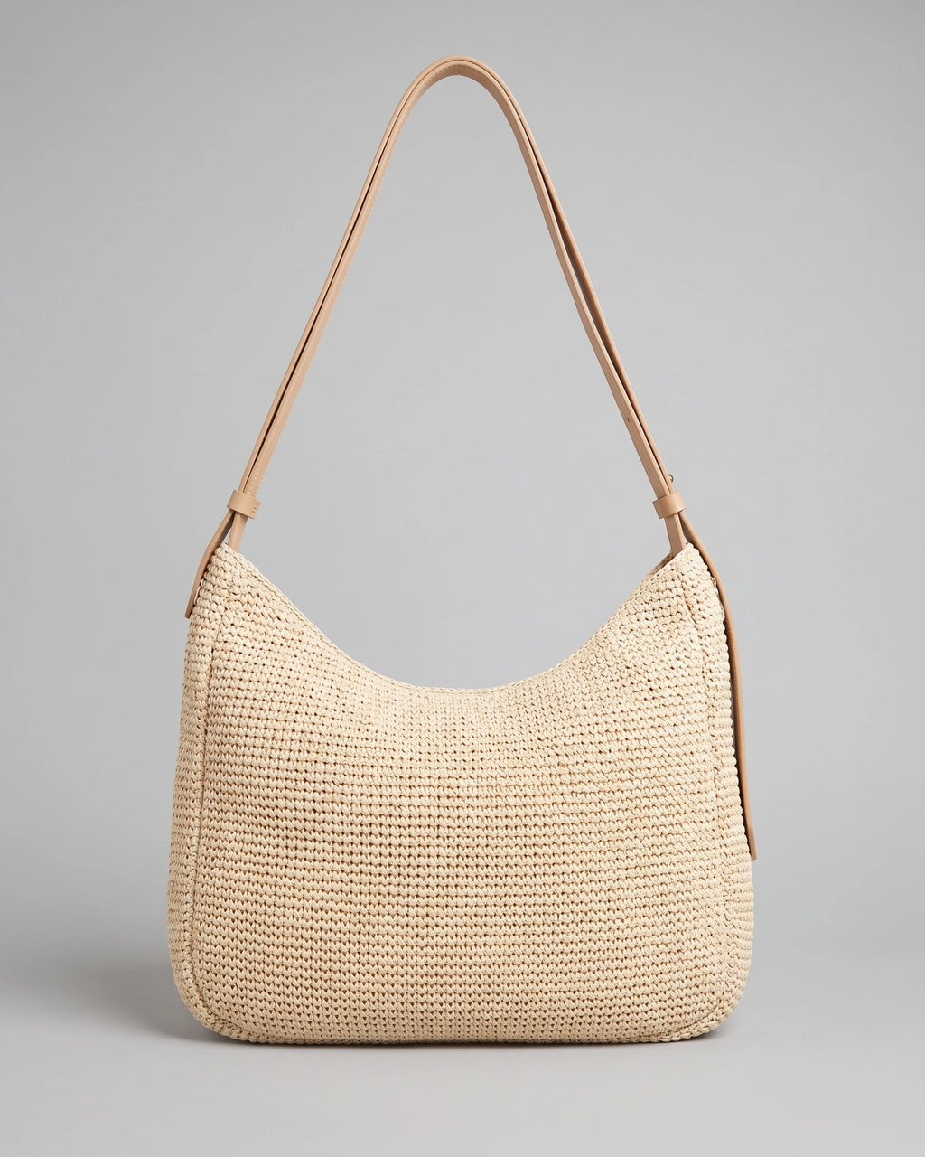 Women's Shoulder Bag with Leather Strap and Front Flap Pocket, Woven Crochet Bag for Women – Tessa Mae