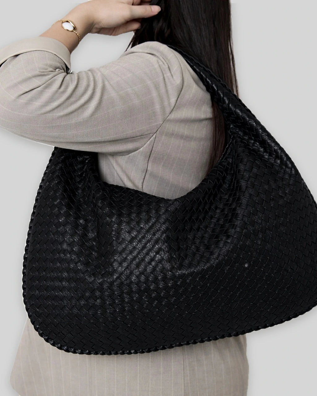 Women's Shoulder Bag, Woven Hobo Bag with Braided Handle for Everyday Use – Quinn Belle