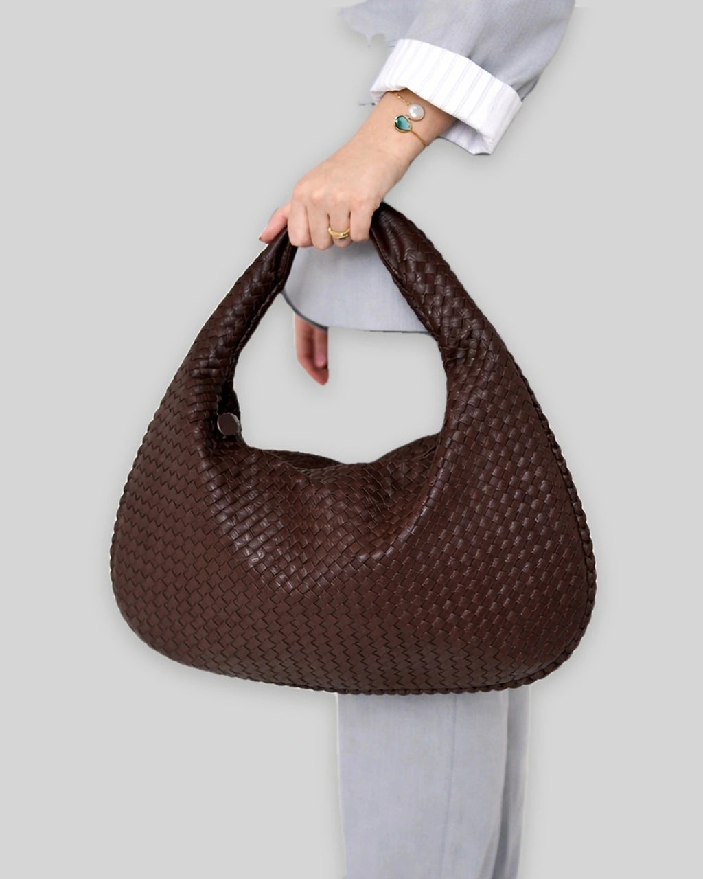 Women's Shoulder Bag, Woven Hobo Bag with Braided Handle for Everyday Use – Quinn Belle