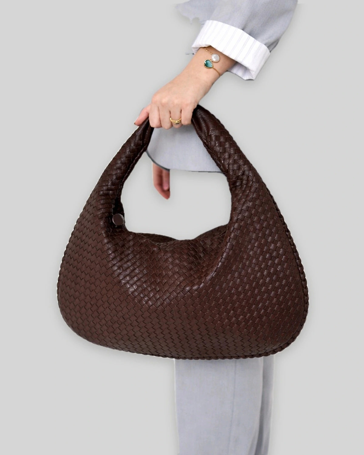 Women's Shoulder Bag, Woven Hobo Bag with Braided Handle for Everyday Use – Quinn Belle