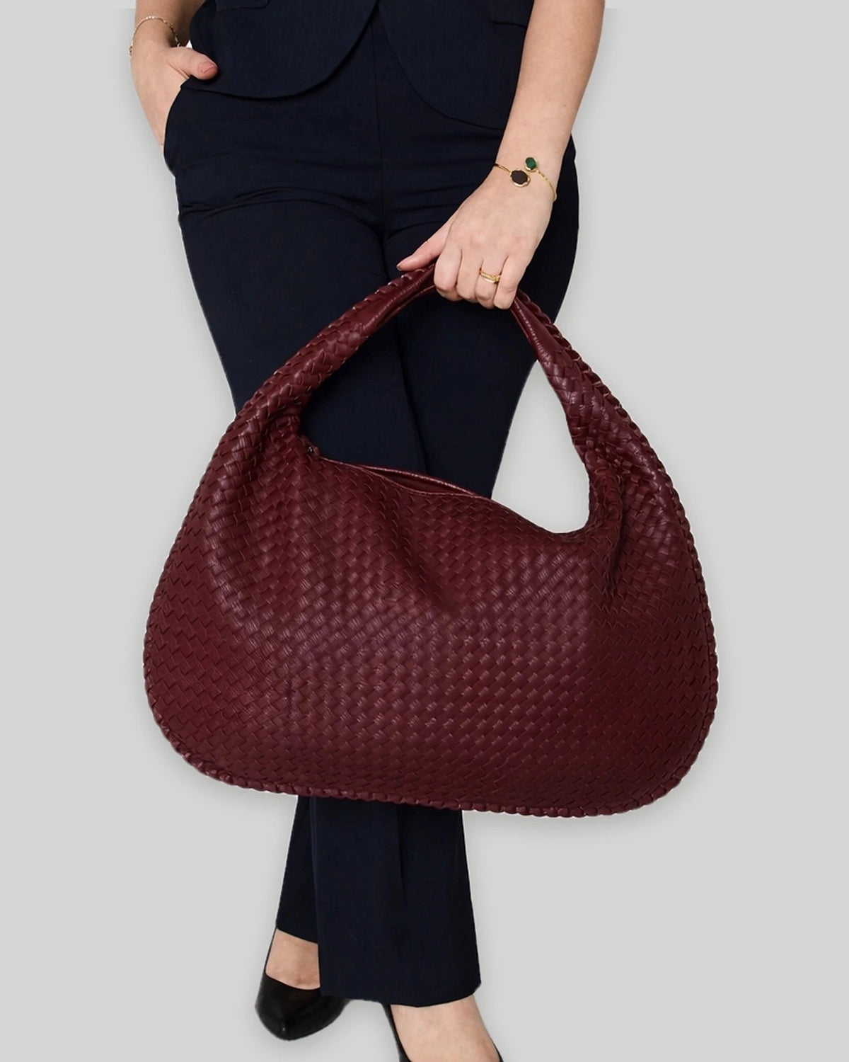 Women's Shoulder Bag, Woven Hobo Bag with Braided Handle for Everyday Use – Quinn Belle