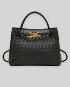 Women's Tote Bag Handbag in Soft Woven Leather with Knot Clasp Fastening – Quinn Rose